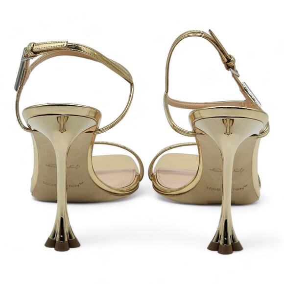 Louis Vuitton Blossom Sandals Leather in Gold Size 40 10 US $1190 - Picture 5 of 9